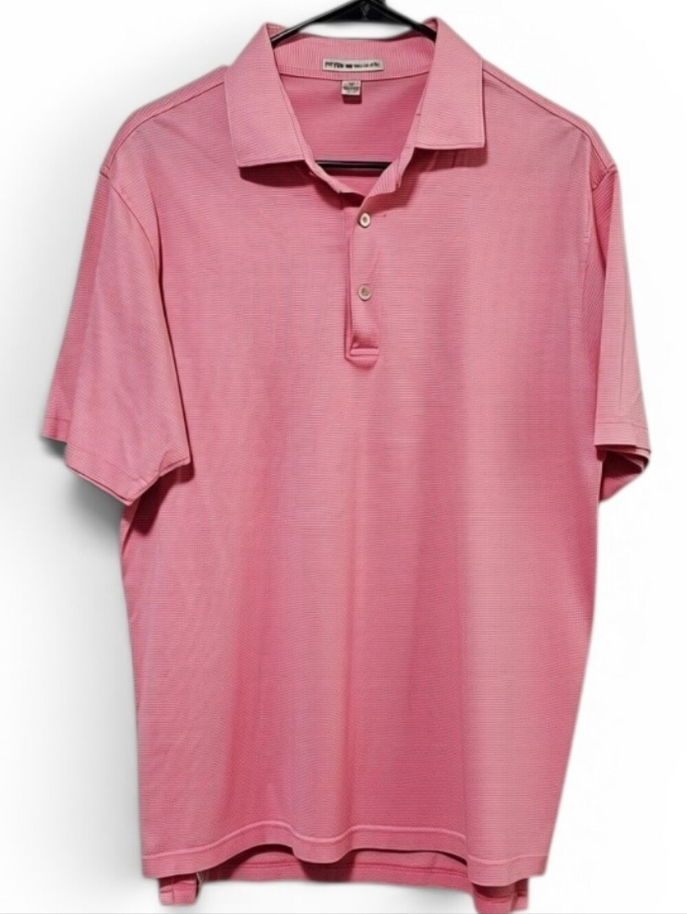Peter Millar 100% Cotton Men's Pink Striped Polo Size M
